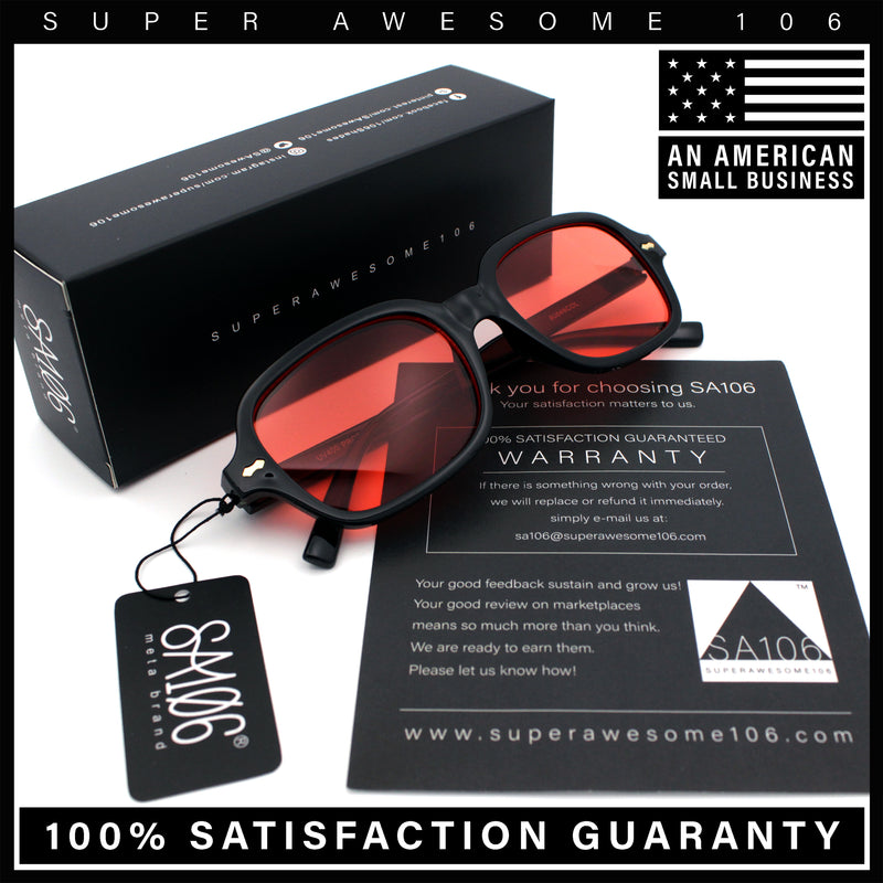 Retro Hustler Oval Rectangular Plastic Mid Horn Rim Vintage Vibe Sunglasses