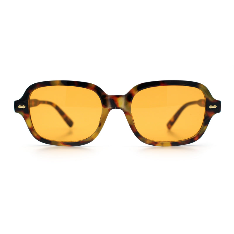 Retro Hustler Oval Rectangular Plastic Mid Horn Rim Vintage Vibe Sunglasses