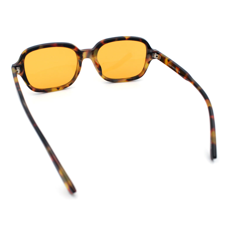 Retro Hustler Oval Rectangular Plastic Mid Horn Rim Vintage Vibe Sunglasses