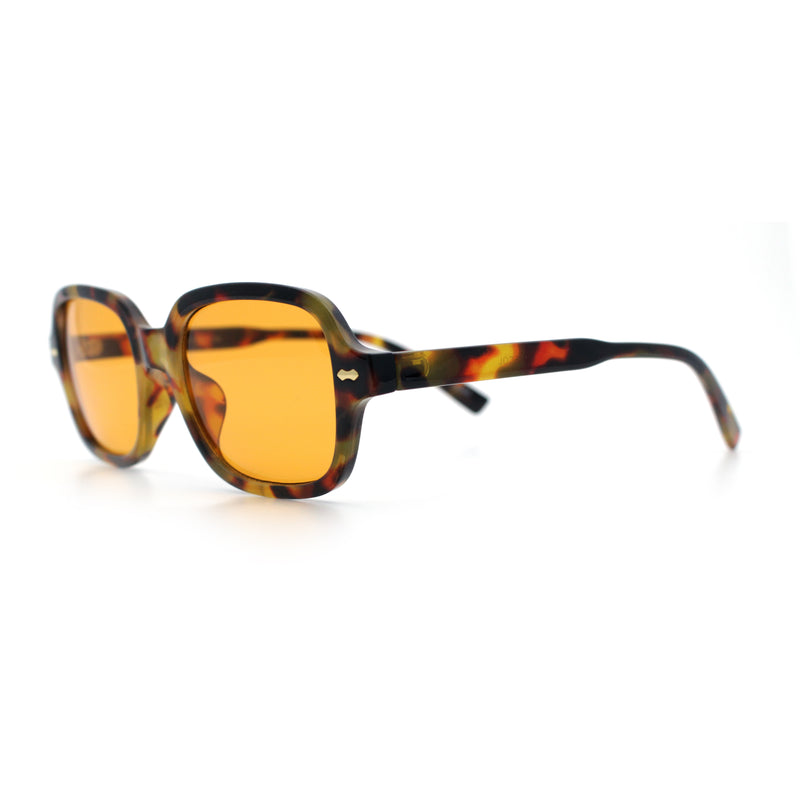 Retro Hustler Oval Rectangular Plastic Mid Horn Rim Vintage Vibe Sunglasses