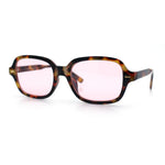 Retro Hustler Oval Rectangular Plastic Mid Horn Rim Vintage Vibe Sunglasses