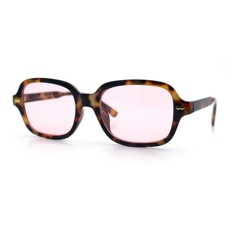 Retro Hustler Oval Rectangular Plastic Mid Horn Rim Vintage Vibe Sunglasses