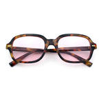 Retro Hustler Oval Rectangular Plastic Mid Horn Rim Vintage Vibe Sunglasses