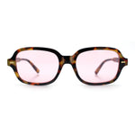 Retro Hustler Oval Rectangular Plastic Mid Horn Rim Vintage Vibe Sunglasses