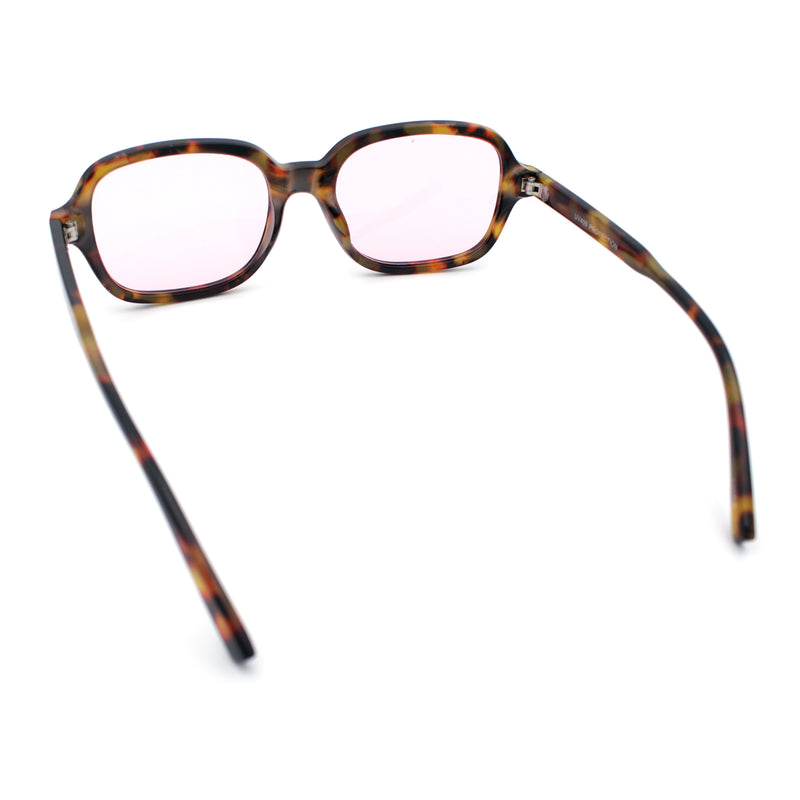 Retro Hustler Oval Rectangular Plastic Mid Horn Rim Vintage Vibe Sunglasses