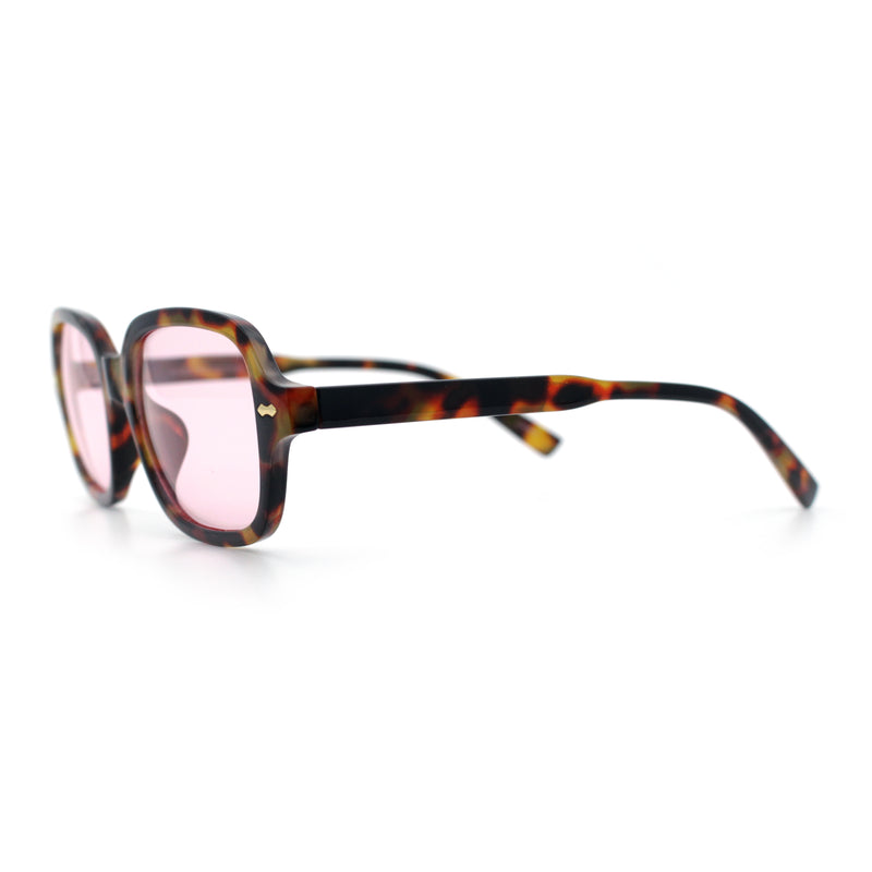 Retro Hustler Oval Rectangular Plastic Mid Horn Rim Vintage Vibe Sunglasses