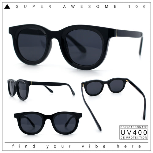 Neat Round Horn Rim Gentlemanly Fashion Plastic Hustler Sunglasses