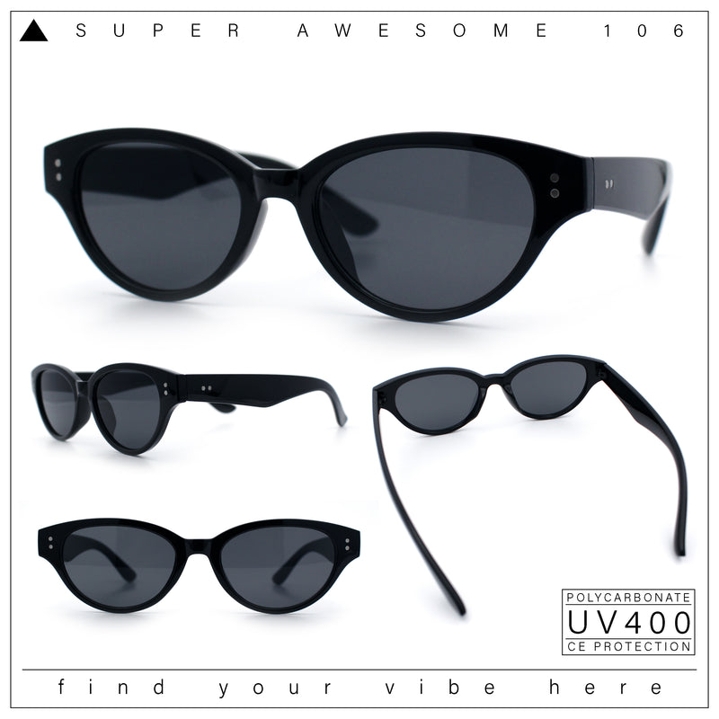 Womens Retro Hipster Cat Eye Horn Rim Plastic Fashion Sunglasses