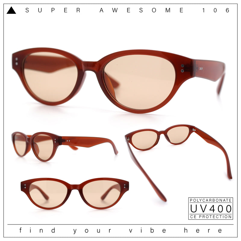 Womens Retro Hipster Cat Eye Horn Rim Plastic Fashion Sunglasses