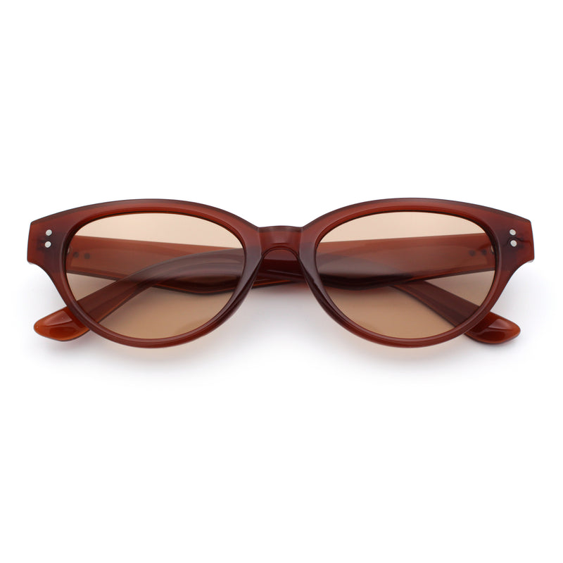 Womens Retro Hipster Cat Eye Horn Rim Plastic Fashion Sunglasses