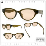 Womens Retro Hipster Cat Eye Horn Rim Plastic Fashion Sunglasses