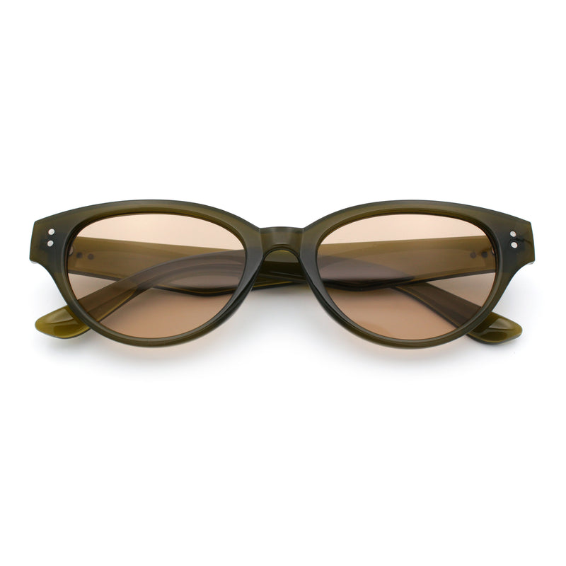 Womens Retro Hipster Cat Eye Horn Rim Plastic Fashion Sunglasses