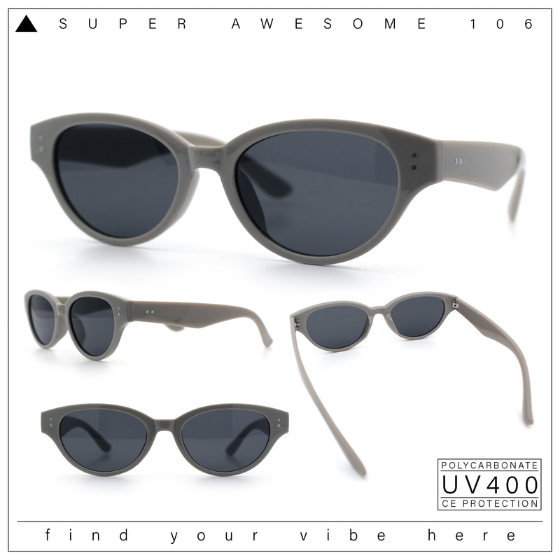 Womens Retro Hipster Cat Eye Horn Rim Plastic Fashion Sunglasses