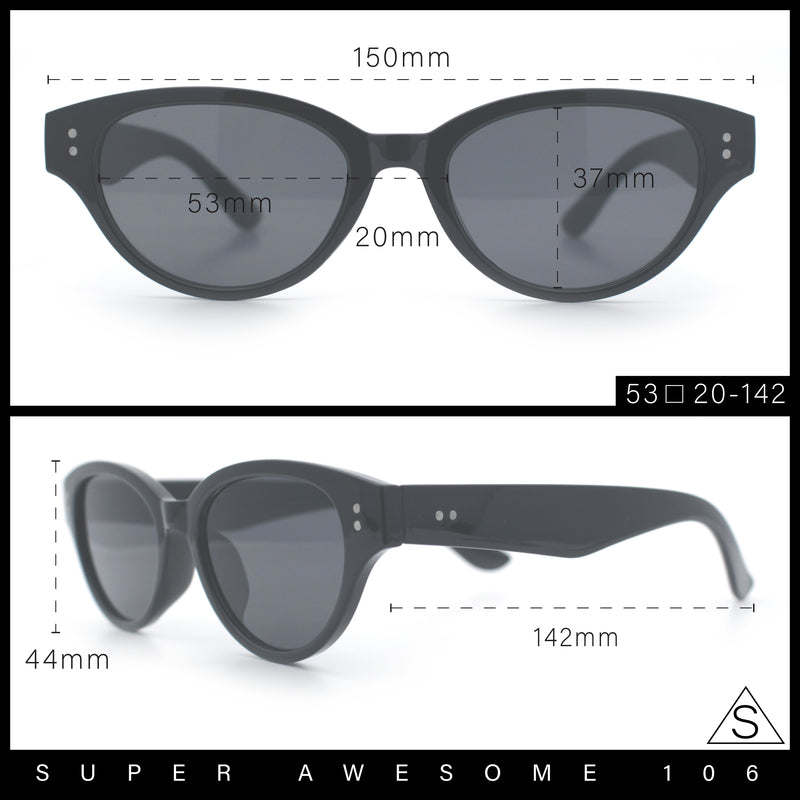 Womens Retro Hipster Cat Eye Horn Rim Plastic Fashion Sunglasses