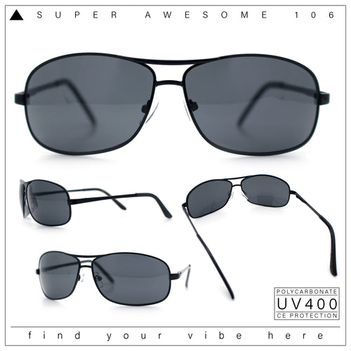 Mens Classic Air Force Officer Agent Metal Rim Cop Sunglasses