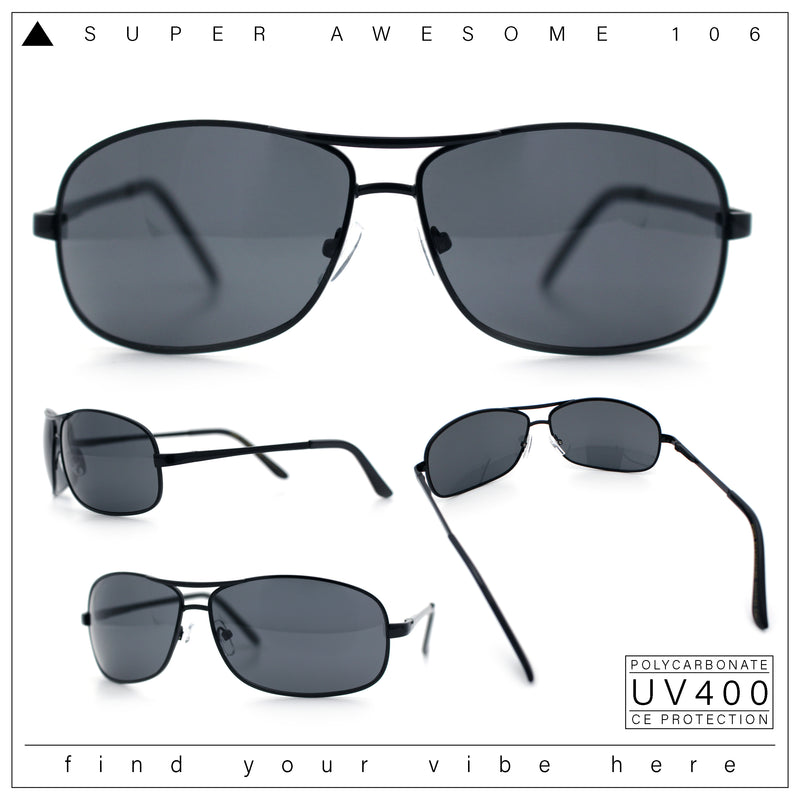 Mens Classic Air Force Officer Agent Metal Rim Cop Sunglasses