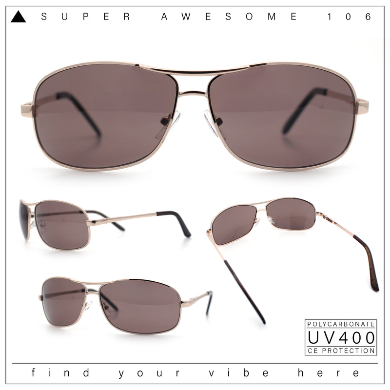 Mens Classic Air Force Officer Agent Metal Rim Cop Sunglasses