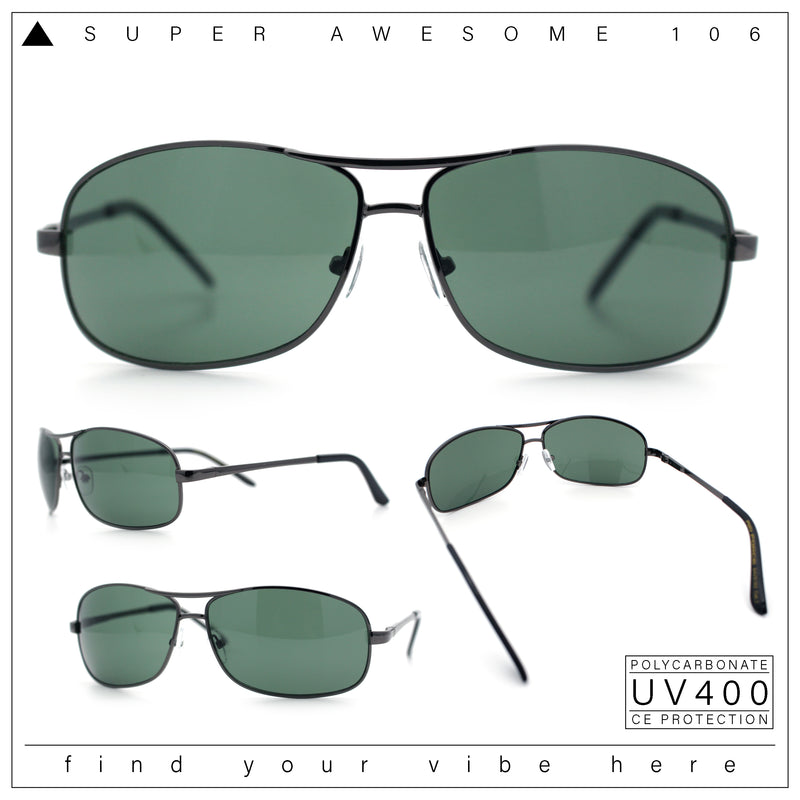 Mens Classic Air Force Officer Agent Metal Rim Cop Sunglasses