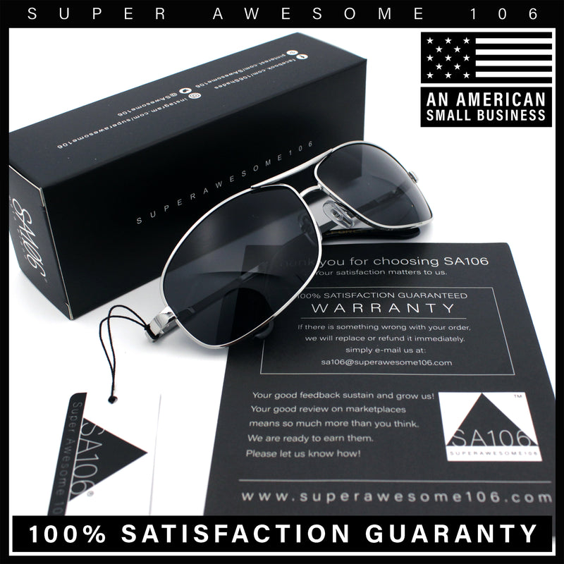 Mens Classic Air Force Officer Agent Metal Rim Cop Sunglasses