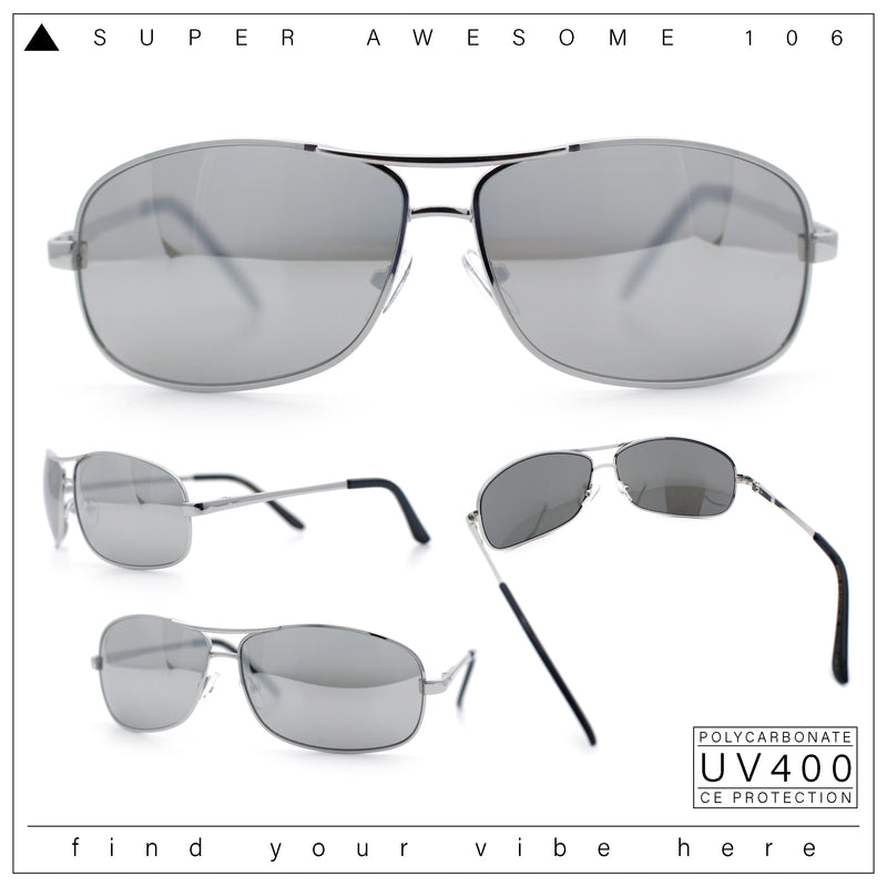 Mens Classic Air Force Officer Agent Metal Rim Cop Sunglasses