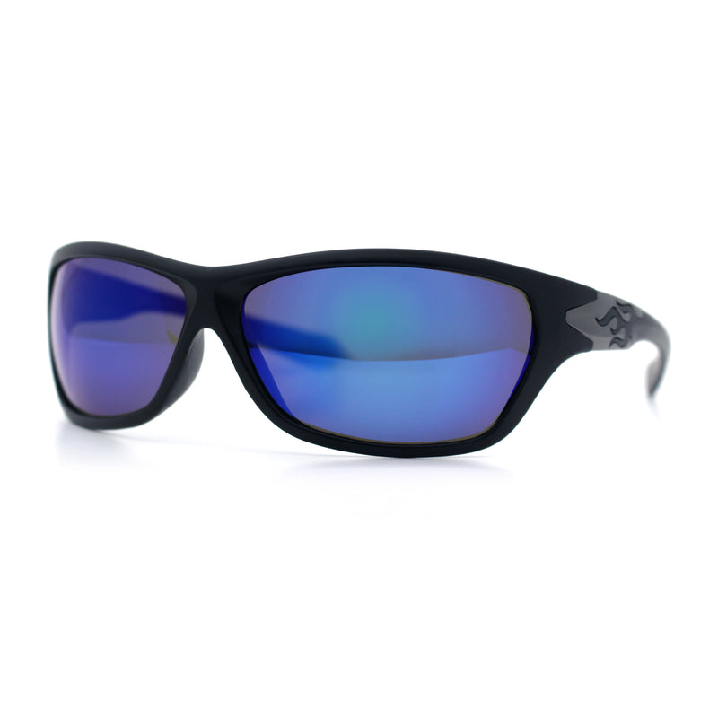 Mens Choppers Flaming Arm 90s Wrap Biker Manly Plastic Sunglasses