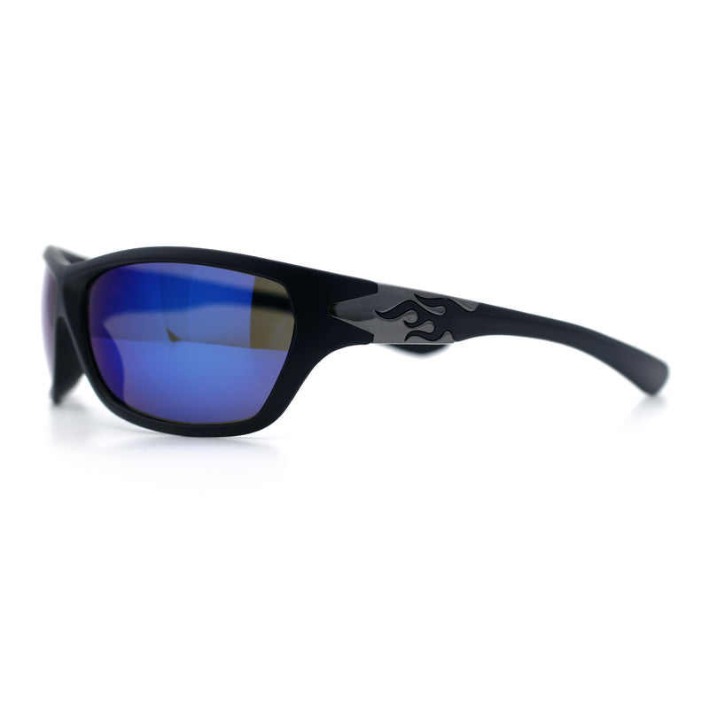 Mens Choppers Flaming Arm 90s Wrap Biker Manly Plastic Sunglasses