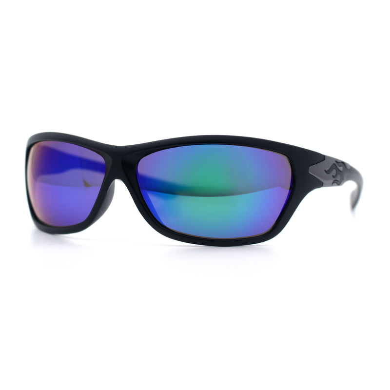 Mens Choppers Flaming Arm 90s Wrap Biker Manly Plastic Sunglasses
