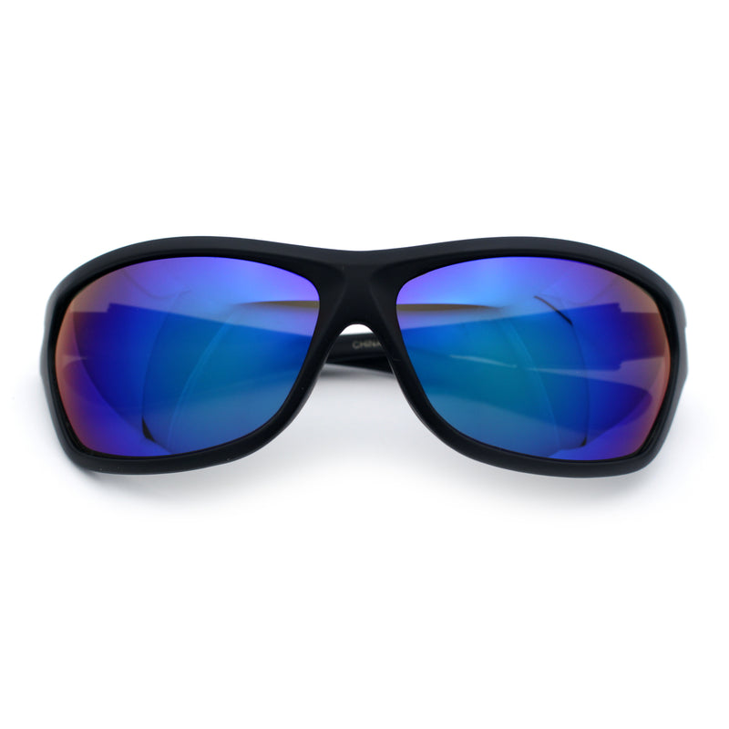 Mens Choppers Flaming Arm 90s Wrap Biker Manly Plastic Sunglasses