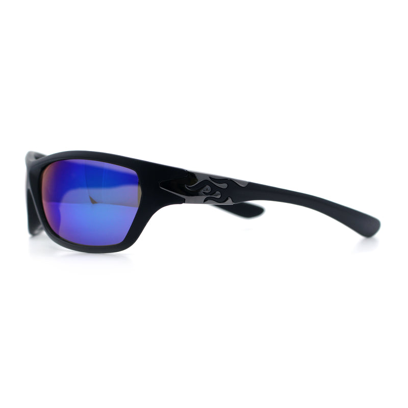 Mens Choppers Flaming Arm 90s Wrap Biker Manly Plastic Sunglasses
