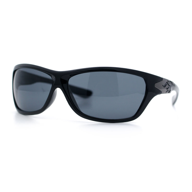 Mens Choppers Flaming Arm 90s Wrap Biker Manly Plastic Sunglasses