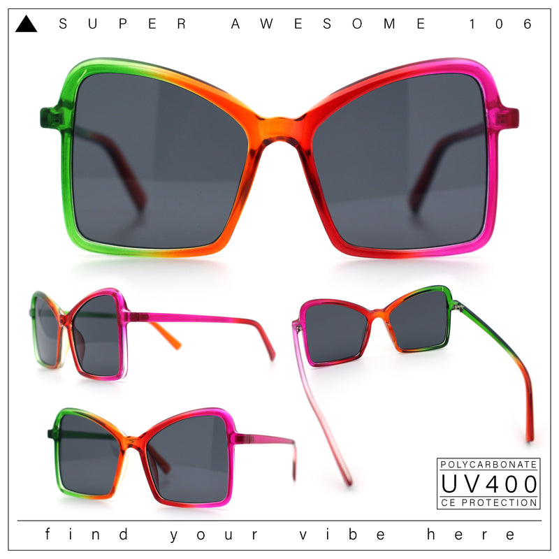 Womens Diva Oversized Butterfly Thin Plastic Fashion Retro Sunglasses