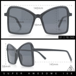 Womens Diva Oversized Butterfly Thin Plastic Fashion Retro Sunglasses