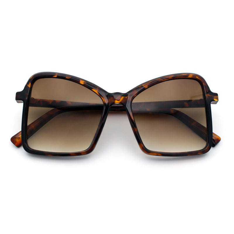 Womens Diva Oversized Butterfly Thin Plastic Fashion Retro Sunglasses