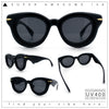 Womens Bubble Round Oval Thick Horn Rim Cute Fem Plastic Sunglasses