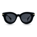 Womens Bubble Round Oval Thick Horn Rim Cute Fem Plastic Sunglasses