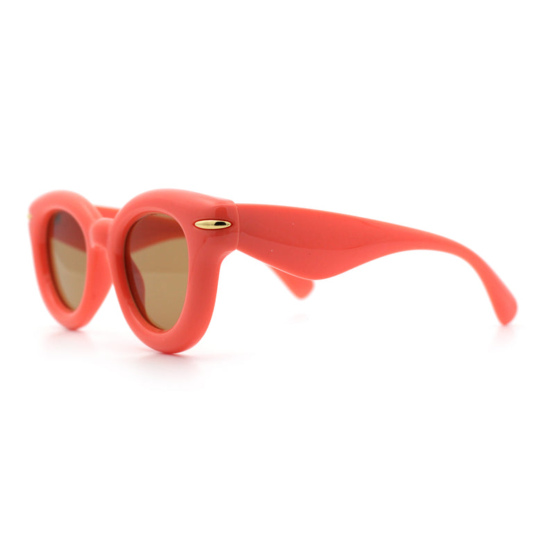 Womens Bubble Round Oval Thick Horn Rim Cute Fem Plastic Sunglasses