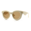 Womens Bubble Round Oval Thick Horn Rim Cute Fem Plastic Sunglasses