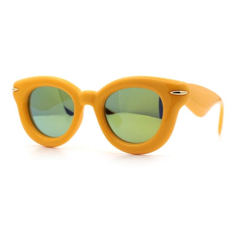 Womens Bubble Round Oval Thick Horn Rim Cute Fem Plastic Sunglasses