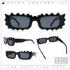 Fun Shockwave Jolt Shape Narrow Rectangle Bold Retro Fashion Sunglasses