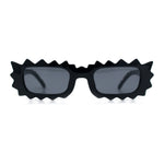 Fun Shockwave Jolt Shape Narrow Rectangle Bold Retro Fashion Sunglasses