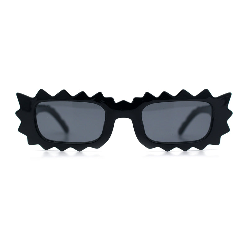 Fun Shockwave Jolt Shape Narrow Rectangle Bold Retro Fashion Sunglasses