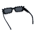 Fun Shockwave Jolt Shape Narrow Rectangle Bold Retro Fashion Sunglasses