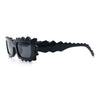 Fun Shockwave Jolt Shape Narrow Rectangle Bold Retro Fashion Sunglasses