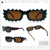 Fun Shockwave Jolt Shape Narrow Rectangle Bold Retro Fashion Sunglasses