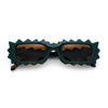 Fun Shockwave Jolt Shape Narrow Rectangle Bold Retro Fashion Sunglasses