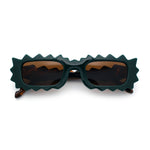Fun Shockwave Jolt Shape Narrow Rectangle Bold Retro Fashion Sunglasses