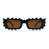Fun Shockwave Jolt Shape Narrow Rectangle Bold Retro Fashion Sunglasses