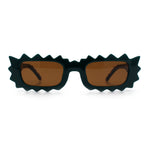 Fun Shockwave Jolt Shape Narrow Rectangle Bold Retro Fashion Sunglasses