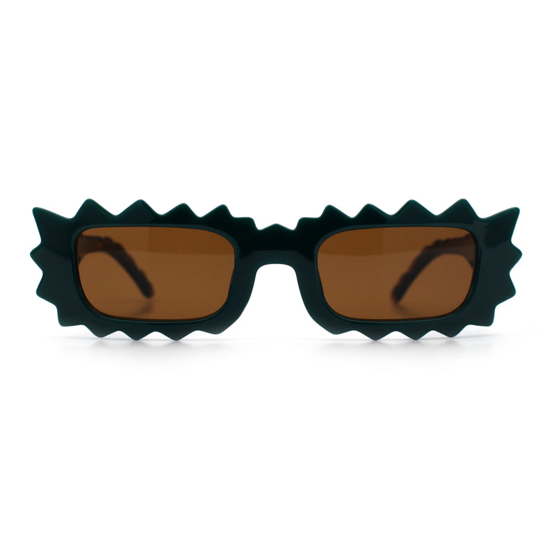 Fun Shockwave Jolt Shape Narrow Rectangle Bold Retro Fashion Sunglasses