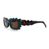 Fun Shockwave Jolt Shape Narrow Rectangle Bold Retro Fashion Sunglasses
